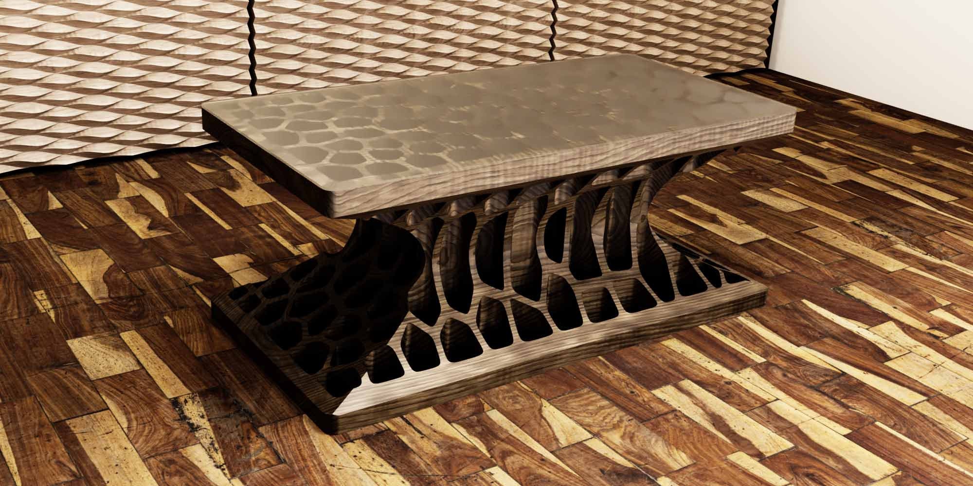 Modern CNC Voronoi Coffee Table Digital Woodworking Files ...