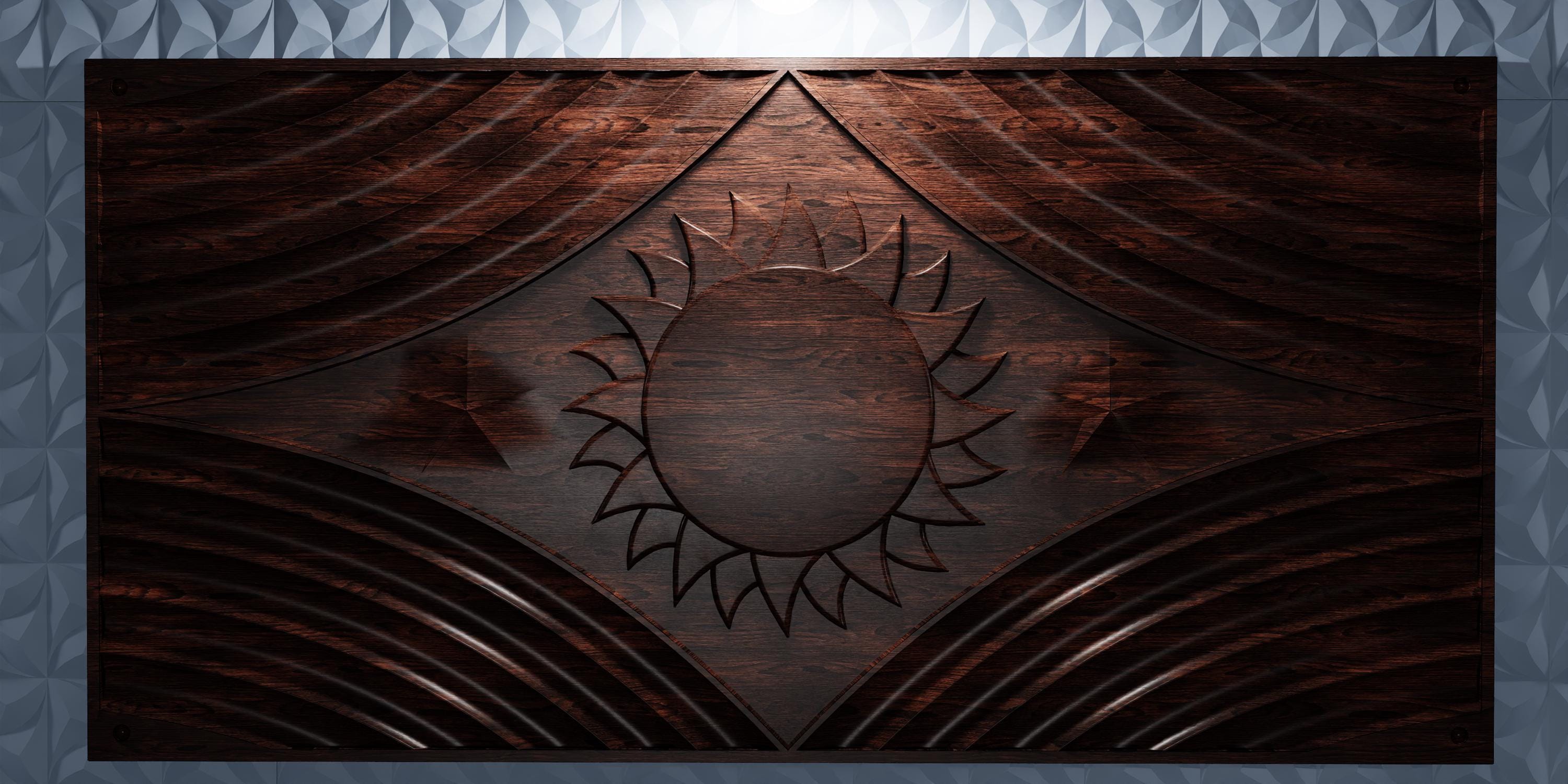Abstract Sun Ray Wall Panel CNC STL File - Etsy