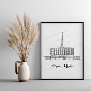 Provo, Utah LDS Temple - 8x10 Digital Download of Drawing- Wall Art