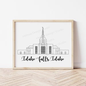 Idaho Falls, Idaho LDS Temple - 8x10 Digital Download of Drawing- Wall Art