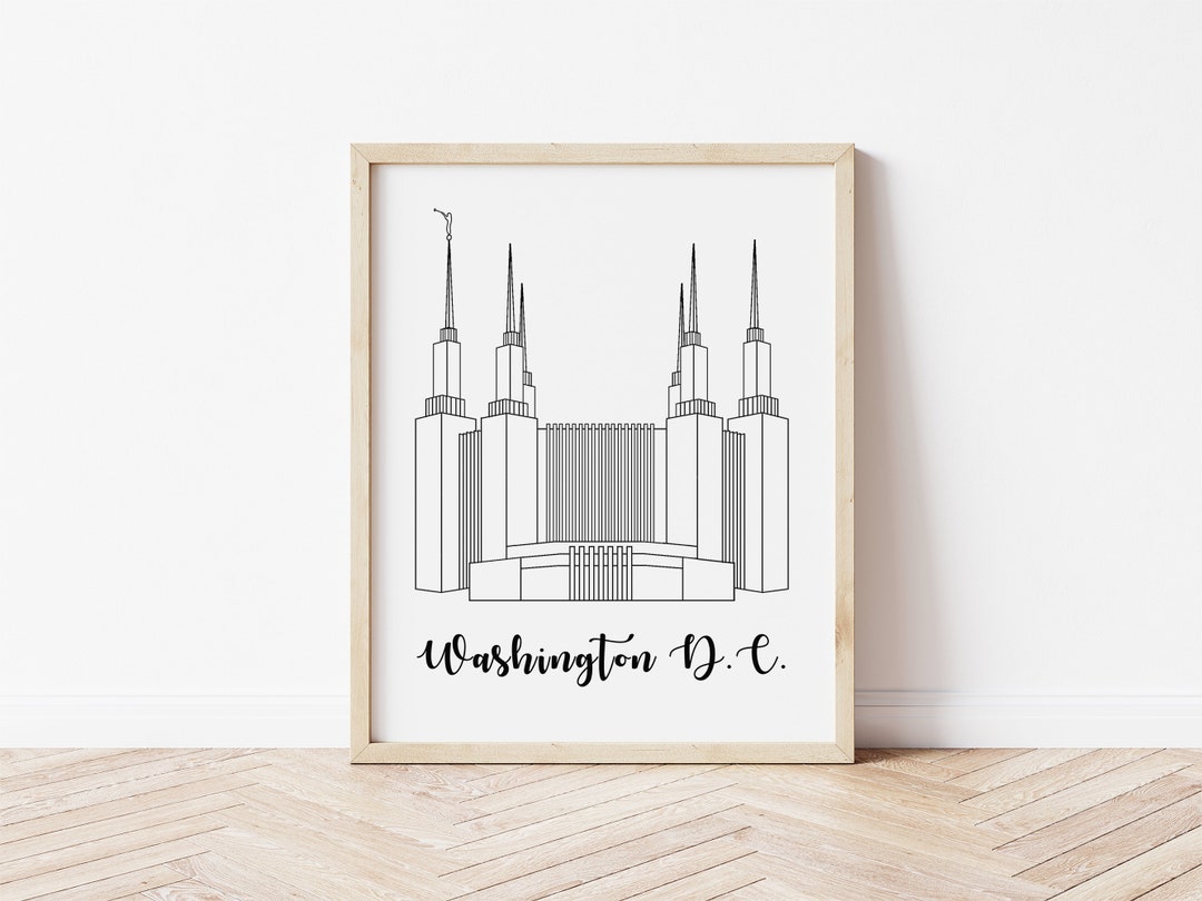 Washington, D.C. LDS Temple - 8x10 Print of Digital Drawing - Wall Art ...