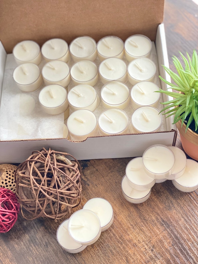 Wholesale Soy Tea Lights, Bulk Soy Candle Tea Lights , Wedding, Reception, Event Decorating Tea Lights, Scented and Unscented Tea Lights image 3