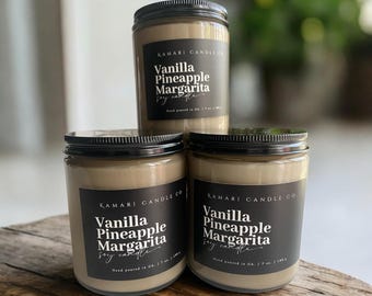 Vanilla Pineapple Margarita Scented Soy Candle - 7 oz