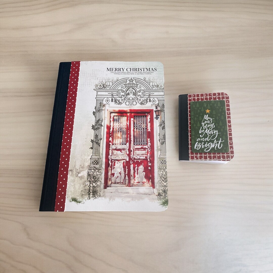 Handmade Holiday Composition Notebook Set: Altered Card Stock Cover - Etsy