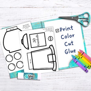 Gumball Machine Kids Printable Craft Template, Letter G, Candy Craft ...