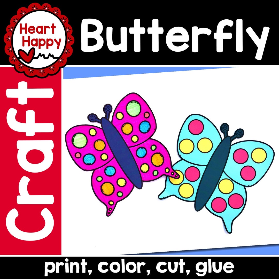 Printable Kids Butterfly Craft Template Insect Craft Spring