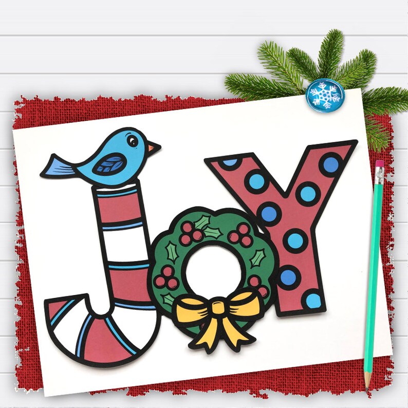 Joy Sign Kids Printable Craft Template, Winter Craft, Christmas, Paper ...