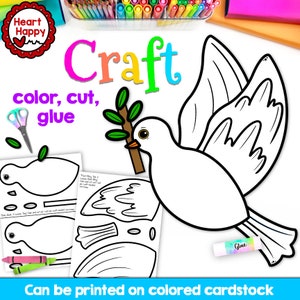 Manualidad de paloma, plantilla de manualidad imprimible para niños, día de Martin Luther King, escuela dominical, símbolos de Wisconsin, educación en el hogar, recursos para docentes, descarga instantánea en PDF
