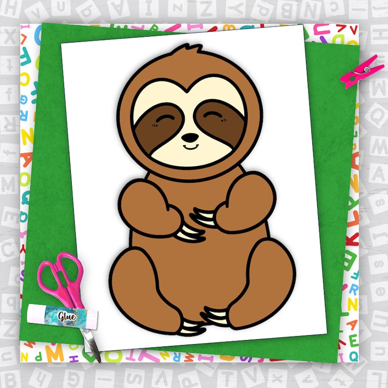 Sloth Craft, Kids Printable Craft Template, Zoo Animal Craft, Letter S ...