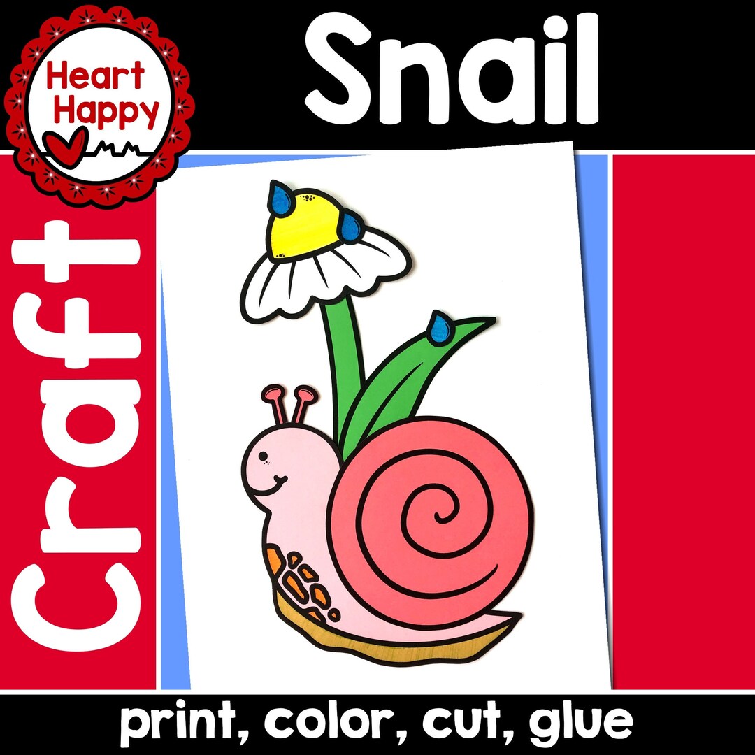 Printable Kids Snail Craft Template Insect Craft Spring Etsy