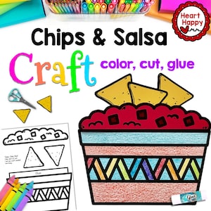 Chips & Salsa Kids Printable Craft Template, Texas Symbols, Cinco de Mayo, Paper Crafts, Homeschool, Teachers Resources, Instant PDFDownload