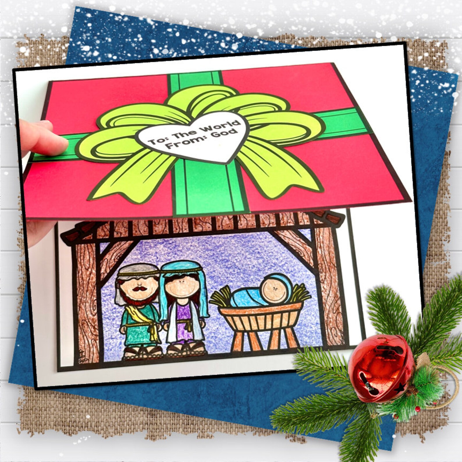 God's Gift to the World Kids Printable Christmas Craft Template,kids ...