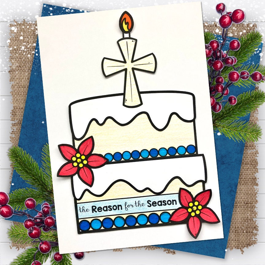 Birthday Cake for Jesus Kids Printable Christmas Craft Template,kids ...
