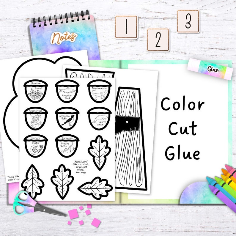 Connecticut State Symbols, Oak Tree, Kids Printable Craft Template ...