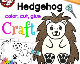 Printable Kids Hedgehog Craft Template, Forest Animals, Woodland Animals, Homeschool, Teachers Resources, Instant Download, PDF Download