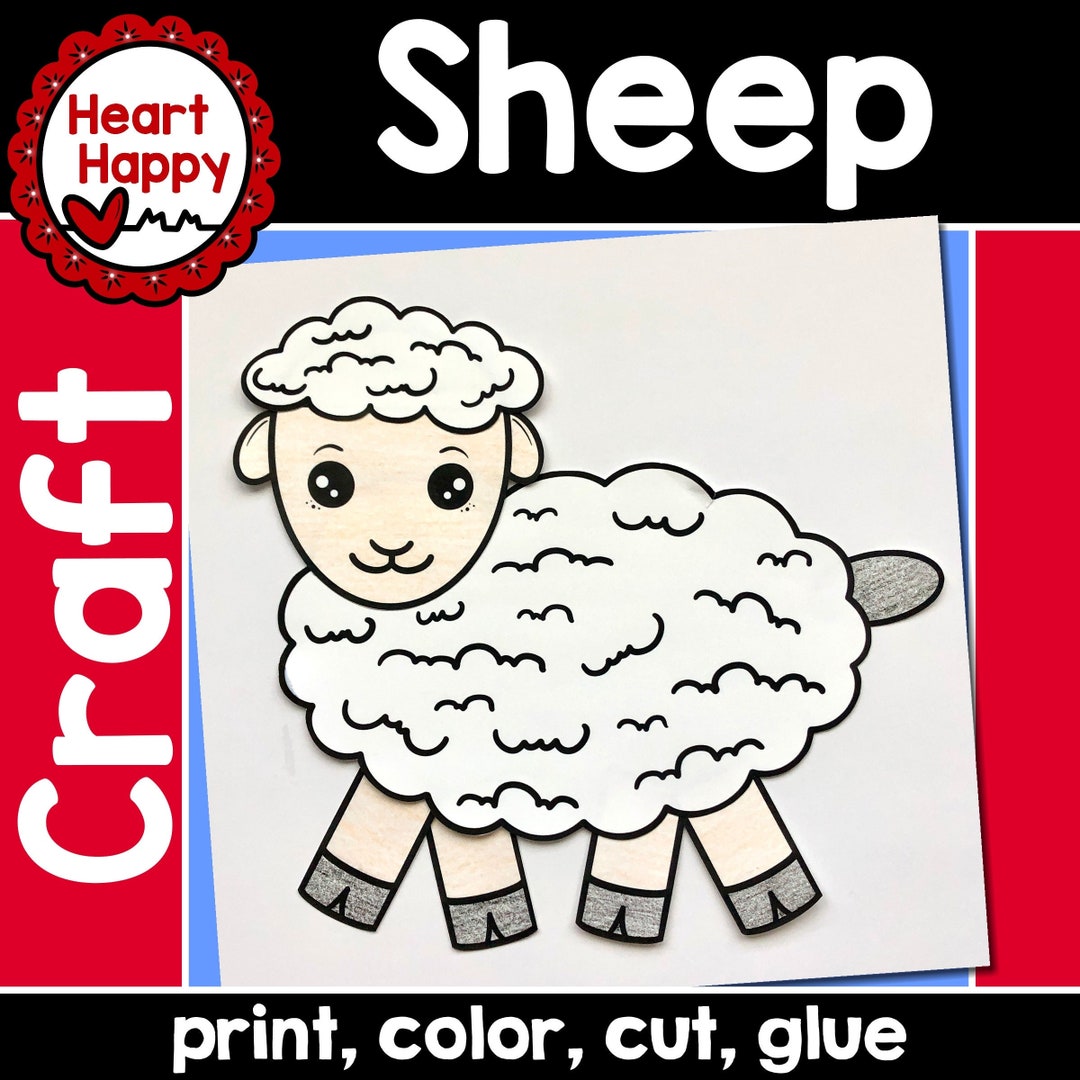 Sheep Craft Lamb Craft Kids Printable Template Farm Etsy