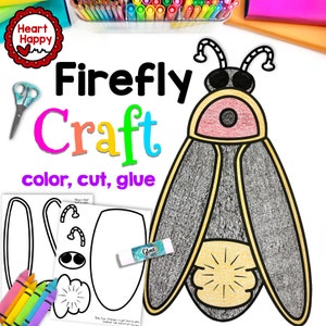 Printable Kids Firefly Craft Template, Insect Craft, Bug Craft, Spring Craft,Homeschool, Teachers Resources, Instant Download, PDFDownload