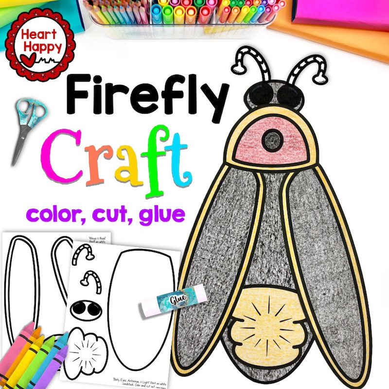Template Spring Insects Firefly Craft Template - Etsy