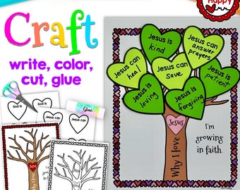 Religious Craft, Kids Printable Craft Template, Vacation Bible School, Sunday School, Bible Lessons, Homeschool, Instant PDF Download