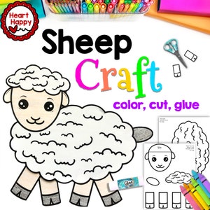 Sheep Craft, Lamb Craft, Kids Printable Template, Farm Animals, Spring, Easter,Homeschool,Teachers Resources, Instant Download, PDF Download