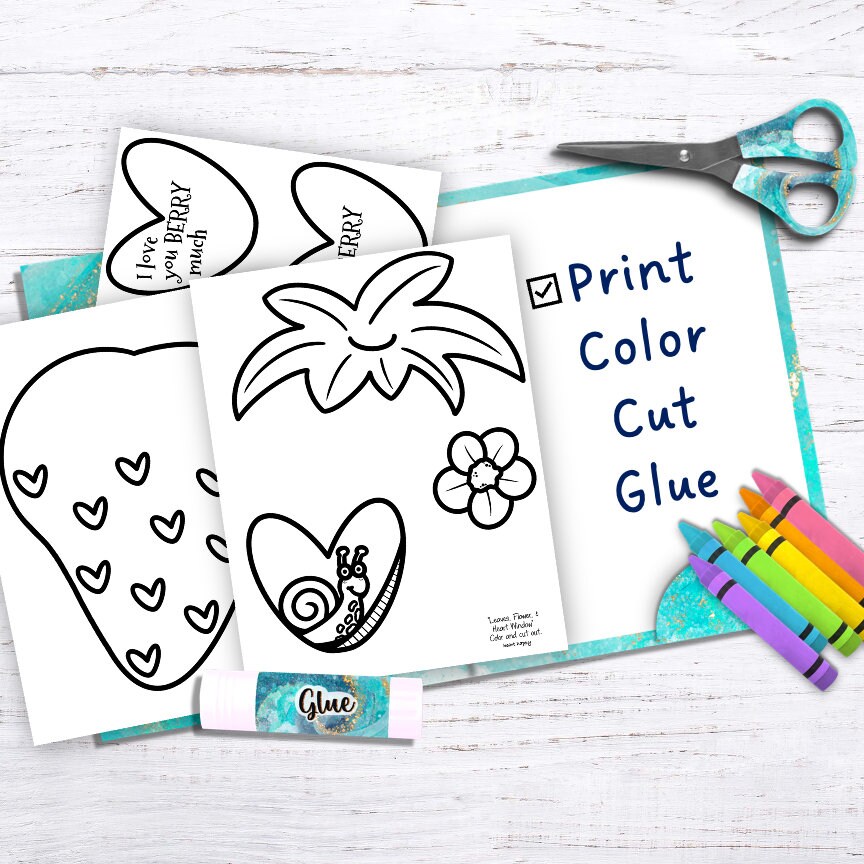 Multi Occasion Kids Printable Card Craft Template, Valentines, Mothers ...
