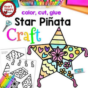 Star Craft, Kids Printable Craft Template, Pinata, Cinco de Mayo, Hispanic Heritage, Homeschool, Teachers Resources, Instant PDF Download