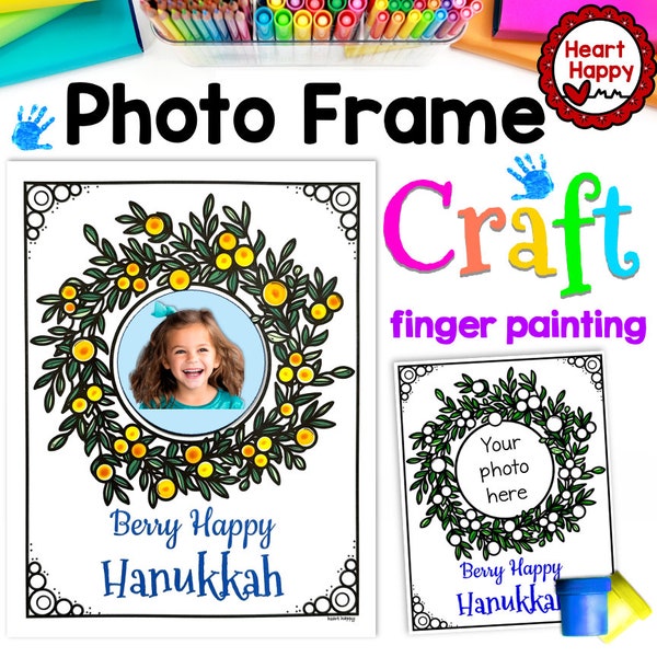 Hanukkah Kids Printable Craft Template, Hanukkah Craft, Finger painting Keepsake Craft, Homeschool, Teachers Resources, Instant PDF Download