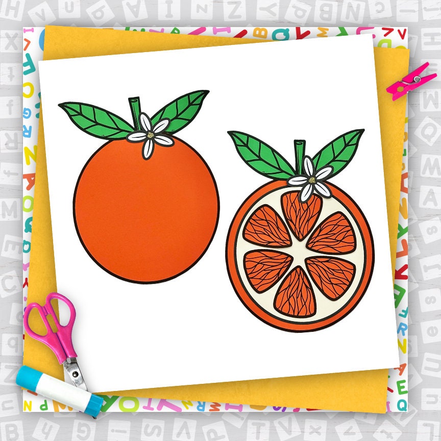 Orange Craft, Kids Printable Craft Template, Fruit Craft, Florida State ...