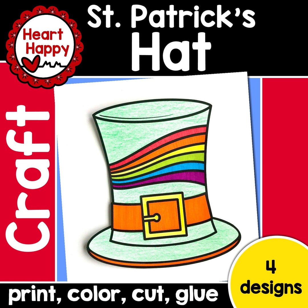 St Patricks Day Kids Printable Craft Template Hat Craft