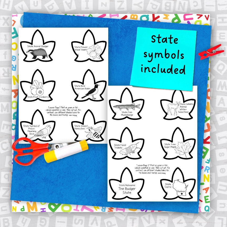 Wisconsin State Symbols, Sugar Maple Tree, Kids Printable Craft ...