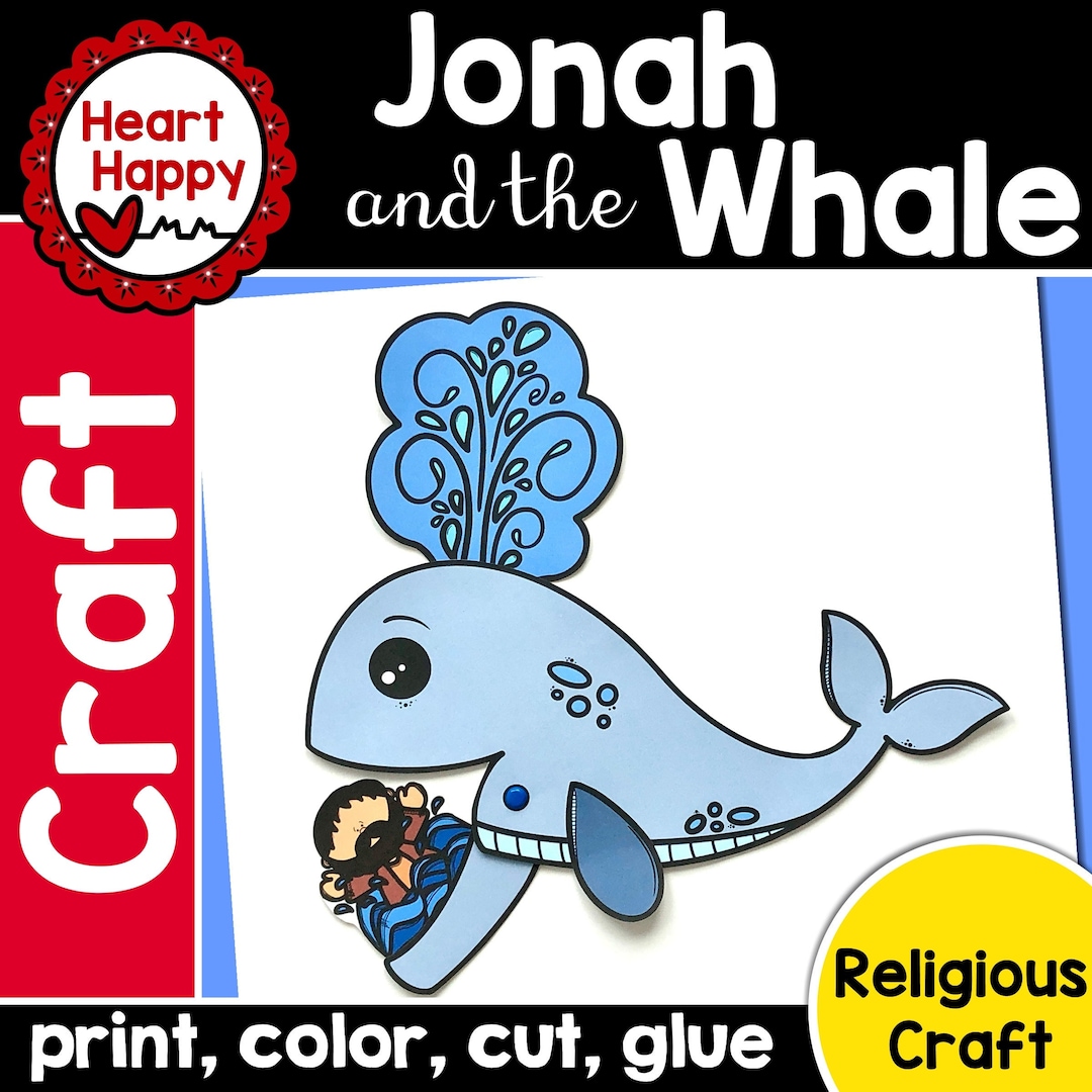 Jonah and the Whale Kids Printable Craft Template Religious - Etsy