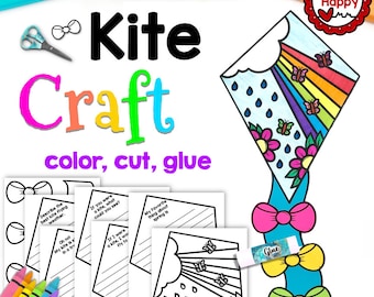 Frühlingsdrache Kinder Druckvorlage, Kreatives Schreiben, Papierhandwerk, Schule, Lehrer Ressourcen, sofortiger PDF-Download