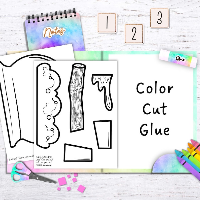 Halloween Witch Cauldron Kids Printable Craft Template, Fall/autumn ...