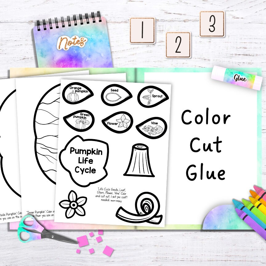 Pumpkin Life Cycle Craft, Kids Printable Craft Template, Fall Craft ...