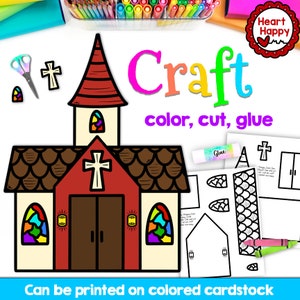 Manualidades para la iglesia, plantilla imprimible para niños, manualidades religiosas, escuela dominical, escuela bíblica de vacaciones, educación en casa, descarga instantánea en PDF