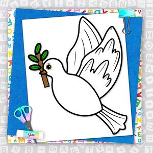 Dove Craft, Kids Printable Craft Template, MLK Day, Sunday School ...