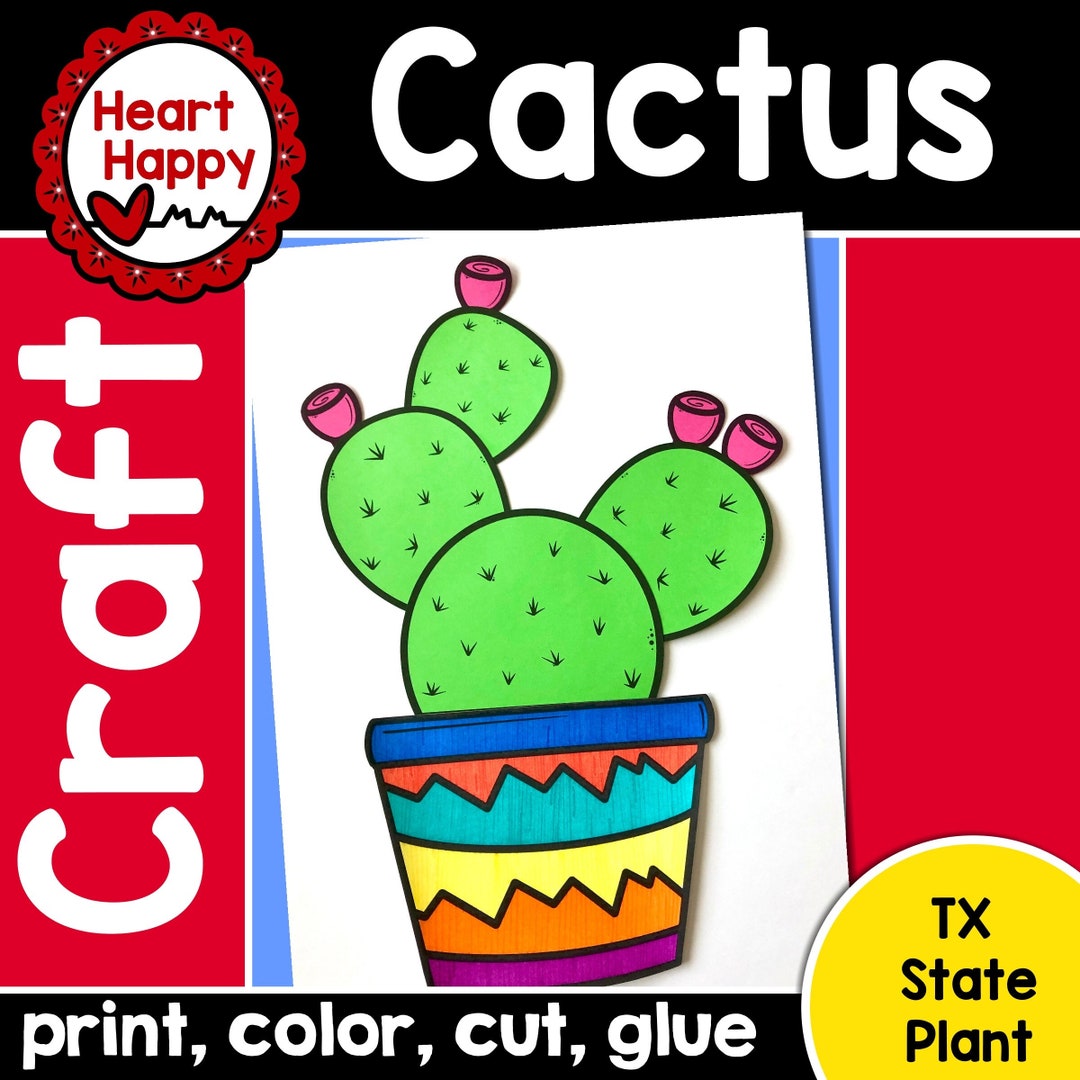 Cactus Craft Printable Kids Template Desert Craft Summer - Etsy
