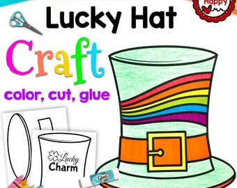 St Patricks Day Kids Printable Craft Template, Hat Craft, Homeschool, Teachers Resources, Instant PDFDownload