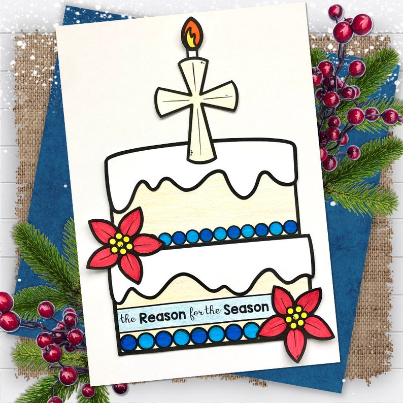 Birthday Cake for Jesus Kids Printable Christmas Craft - Etsy
