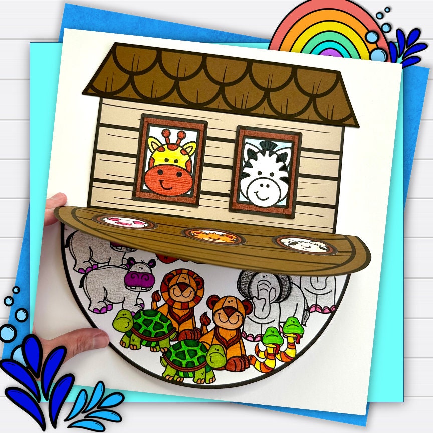 Noah's Ark Kids Printable Craft Template, Printable Kids Religious Craft, Sunday School, Bible Lessons, Homeschool, Instant PDF Download - Etsy noah-s-ark-kids-printable-craft-template-printable-kids-religious-craft-sunday-school-bible-lessons-homeschool-instant-pdf-download-etsy