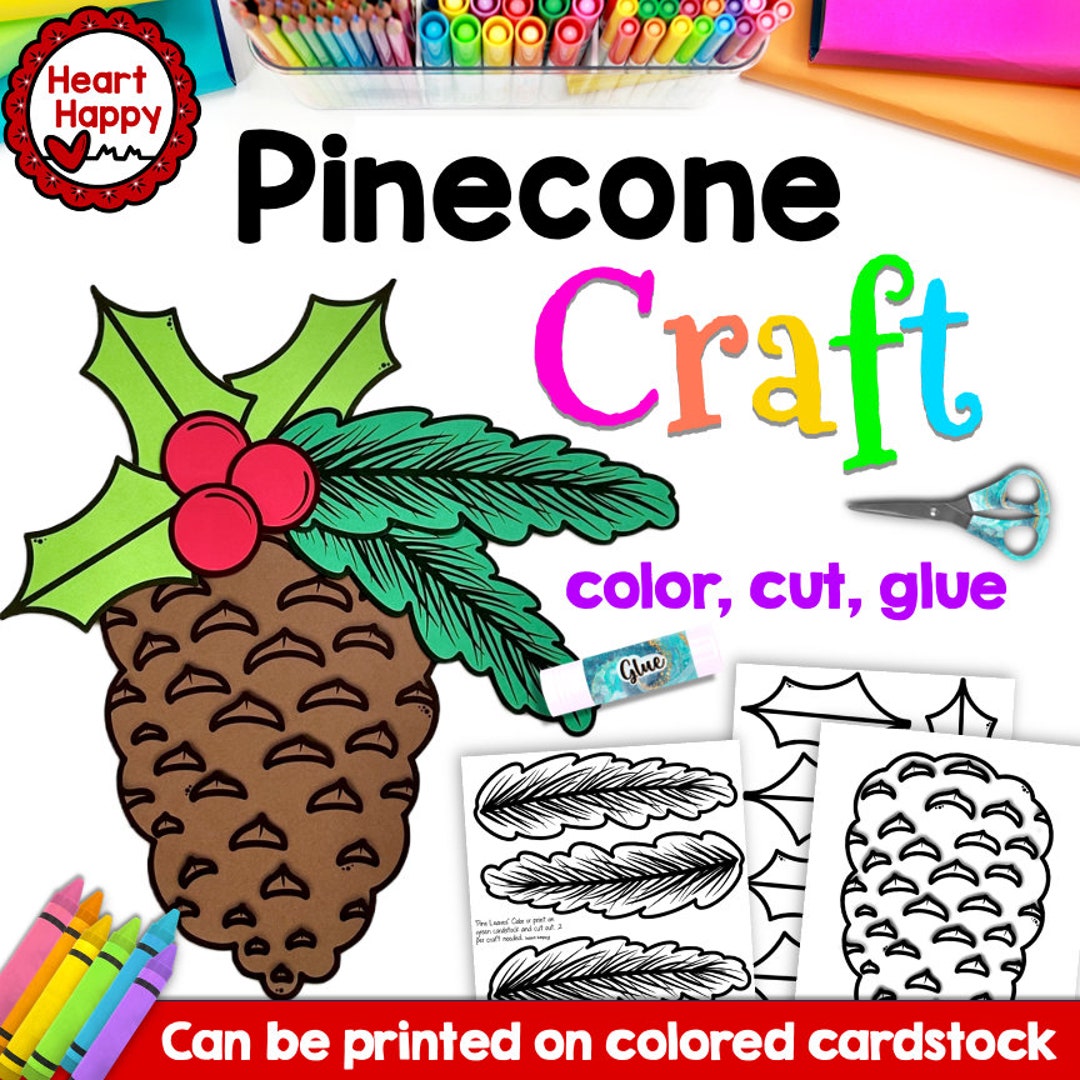 Pinecone Kids Printable Craft Template, Winter Craft, Christmas, Paper ...