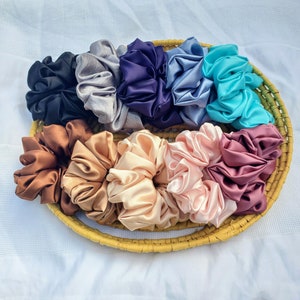 Handmade Satin Scrunchie: Large Silk Hair Accessory