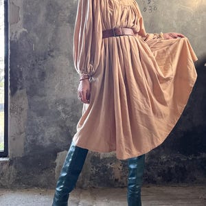 70s maxi dress in country style wool