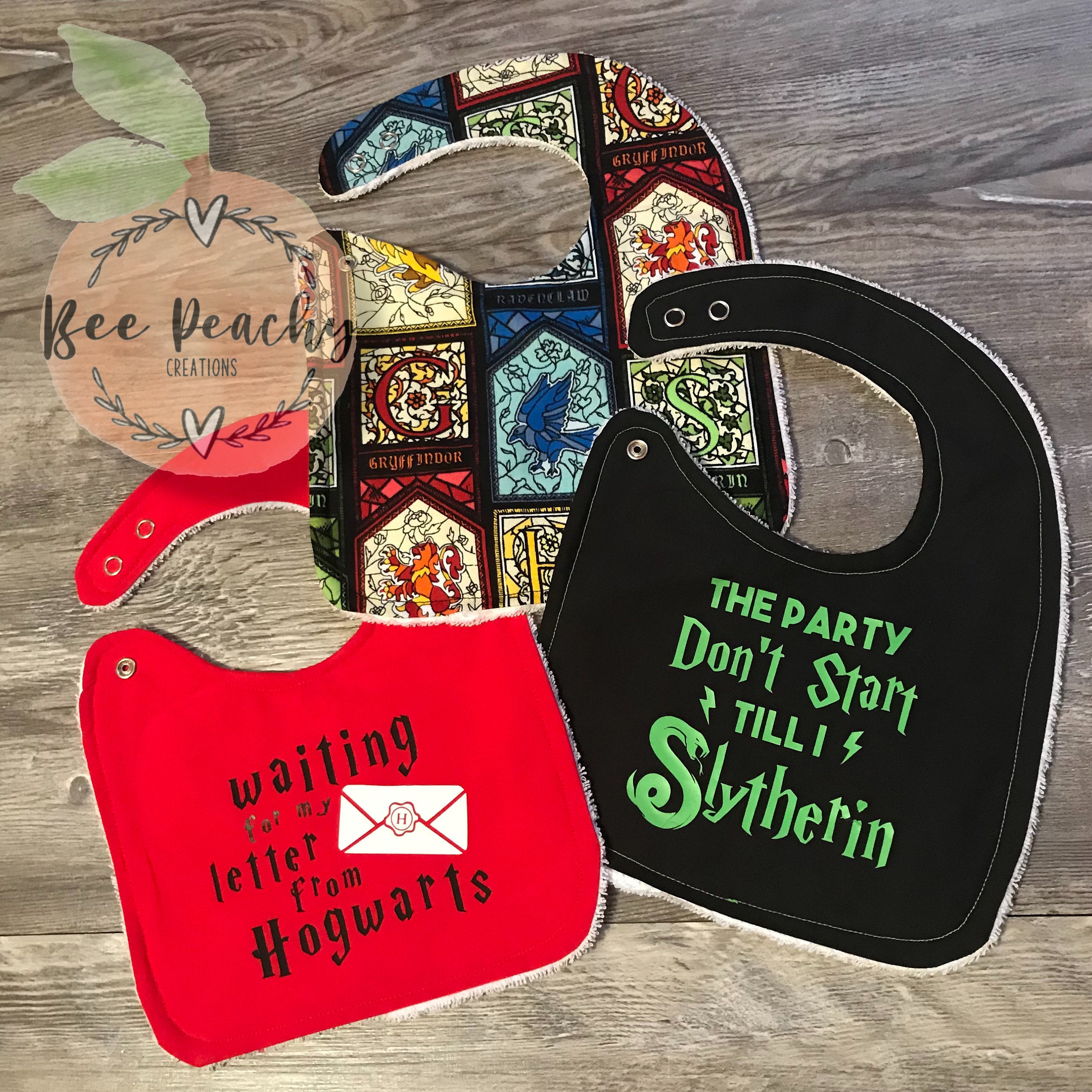 Harry Potter Themed Baby Bib Set Baby Bib Set Baby Gift Set Etsy