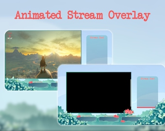 Twitch Animated Overlay - Nature and Flowers Stream Overlay