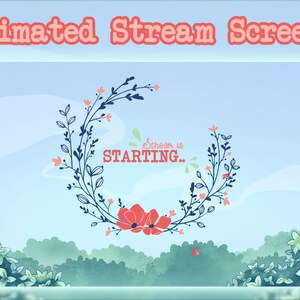Twitch Animated Screens - Spring Cherry Flower - Animated Scenes + Offline Screen