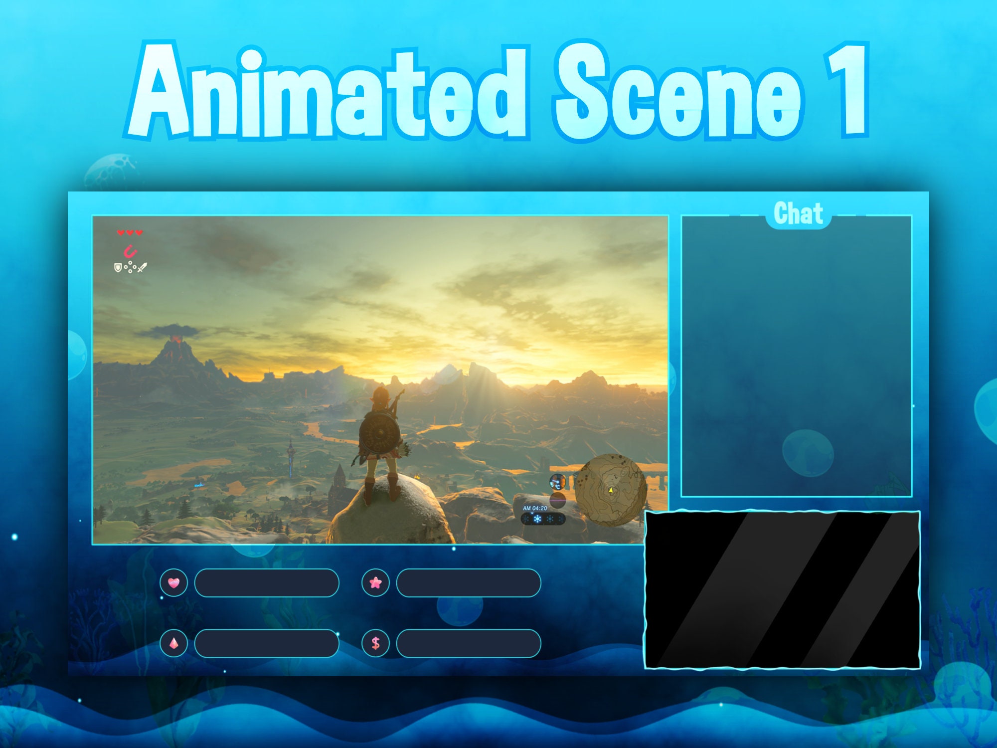 Animated Stream Overlay Cozy Underwater Twitch Overlay Etsy Canada