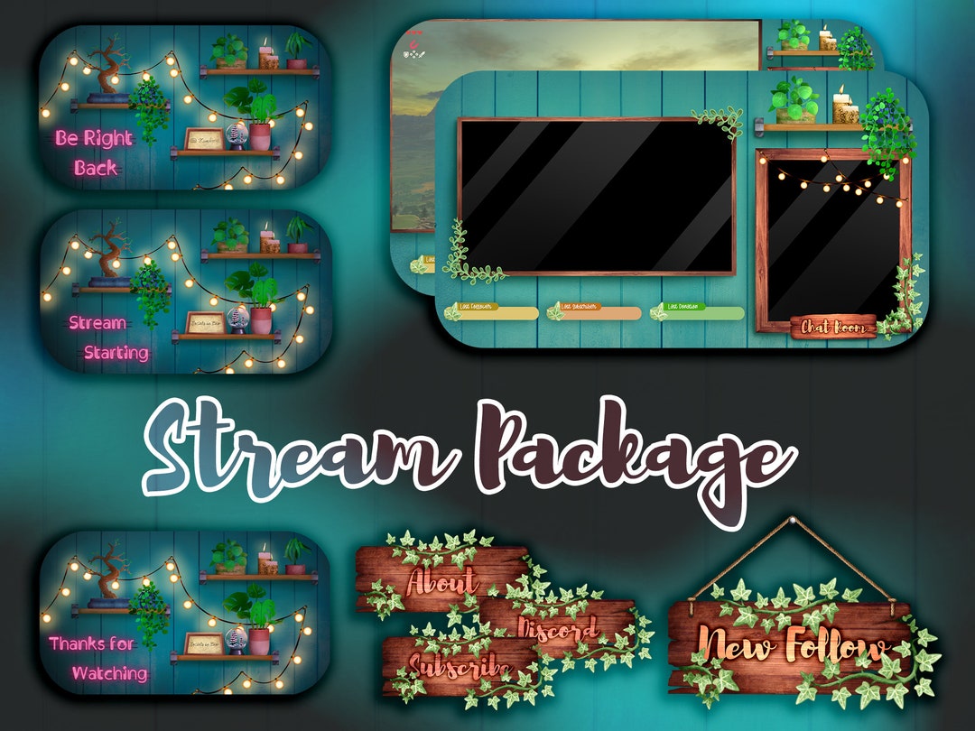 Stream Package - Animated Twitch Overlay - Fantasy Nature Pack - Stream ...