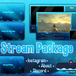 Stream Package - Animated Twitch Overlay - Cozy Sea Overlay - Stream Pack