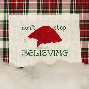 Don&#39;t Stop Believing Christmas Cross-Stitch
